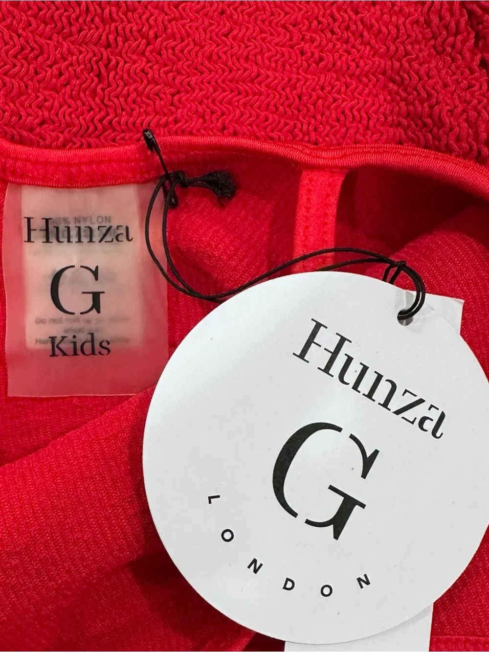 NWT RARE HUNZA G KIDS Margot Swimsuit in Red